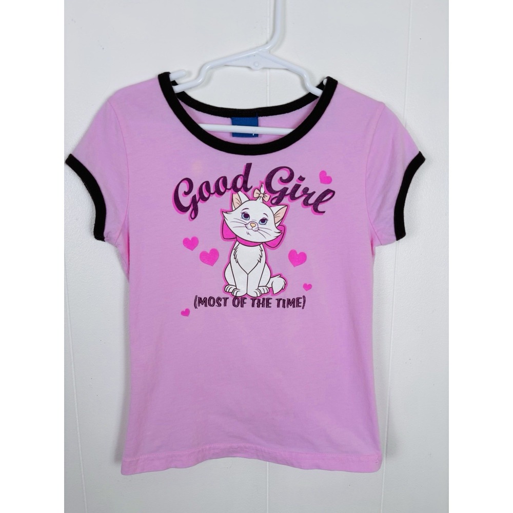 RARE Vintage Y2k‎ Disney Aristocats Marie Good Girl Tee Shirt Rare Girls 5T Pink